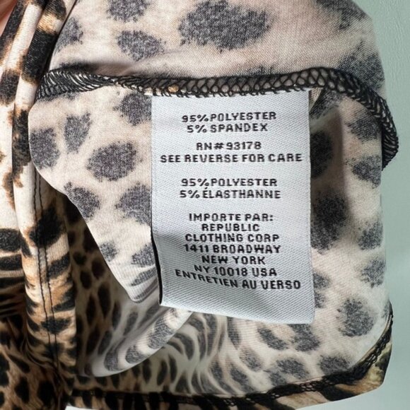 NWT CARMEN MARC VALVO Leopard Cheetah Print Tie V-neck Short Sleeve Blouse Sz XS - Picture 14 of 14